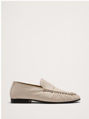 Banana Republic Leather Moc-Toe Loafer Cream Bone 5